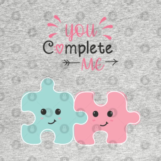 You Complete Me Cute Puzzle Pieces by Carpe Tunicam